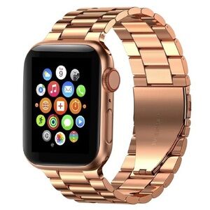 Rose gold stainless steel Apple Watch strap